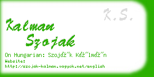 kalman szojak business card